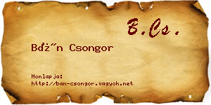 Bán Csongor névjegykártya
